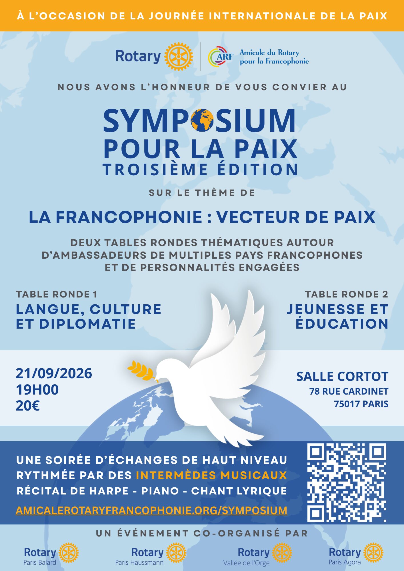 symposium pour la paix 2026 flyer